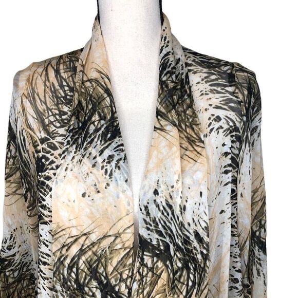 Pure Sugar Coastal Grandma Sheer Silk Waterfall Open Jacket/Top Size S - Picture 4 of 12